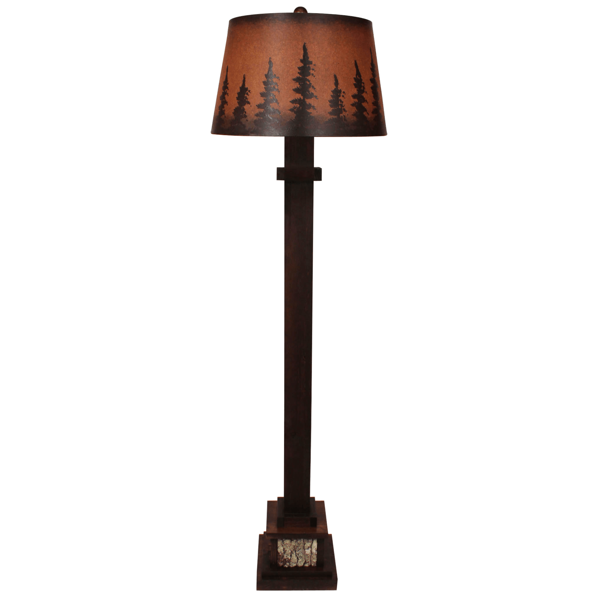 Mission Style Floor Lamp with Poplar Bark Accents