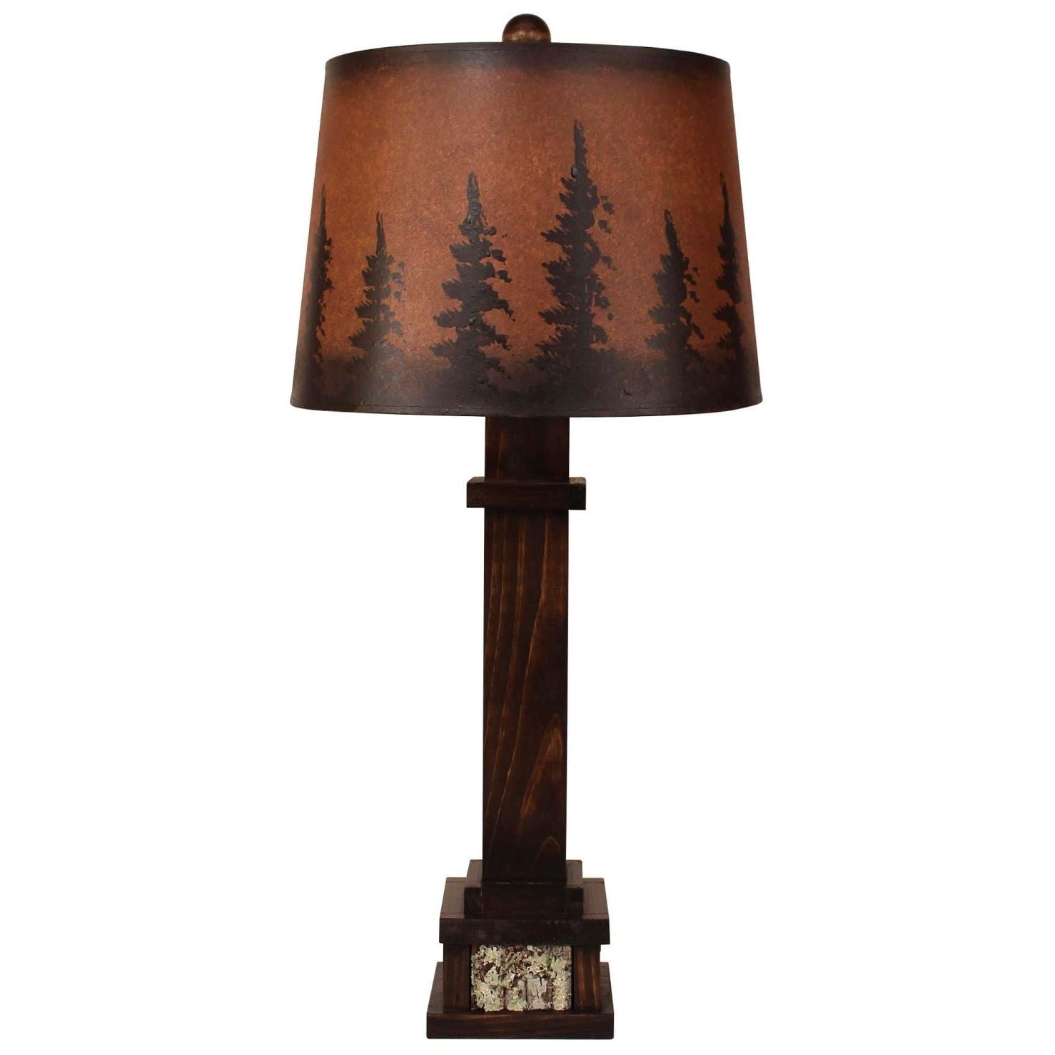 Aspen Mission Style Table Lamp with Poplar Bark Accents