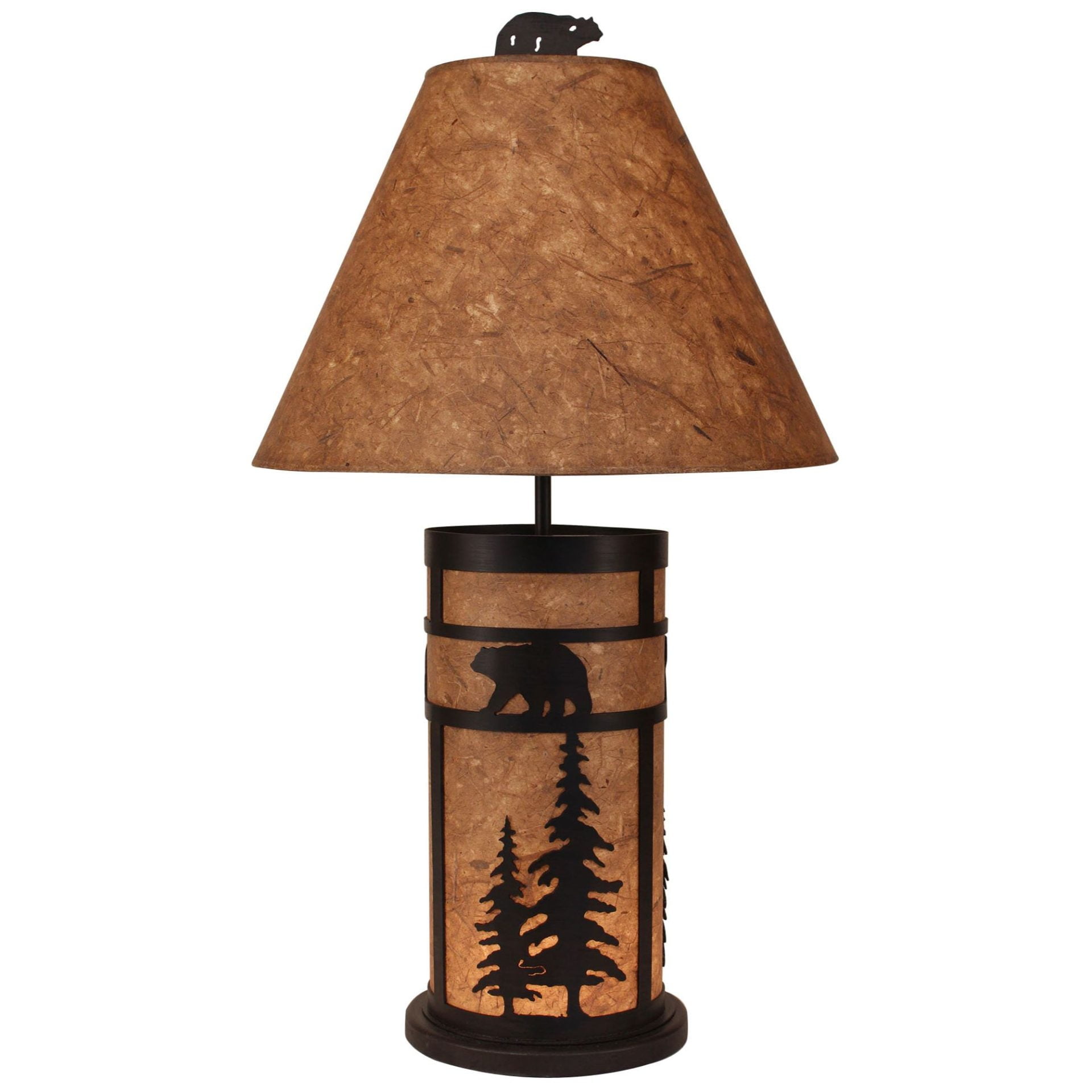 Large Mission-Style Table Lamp with Nightlight