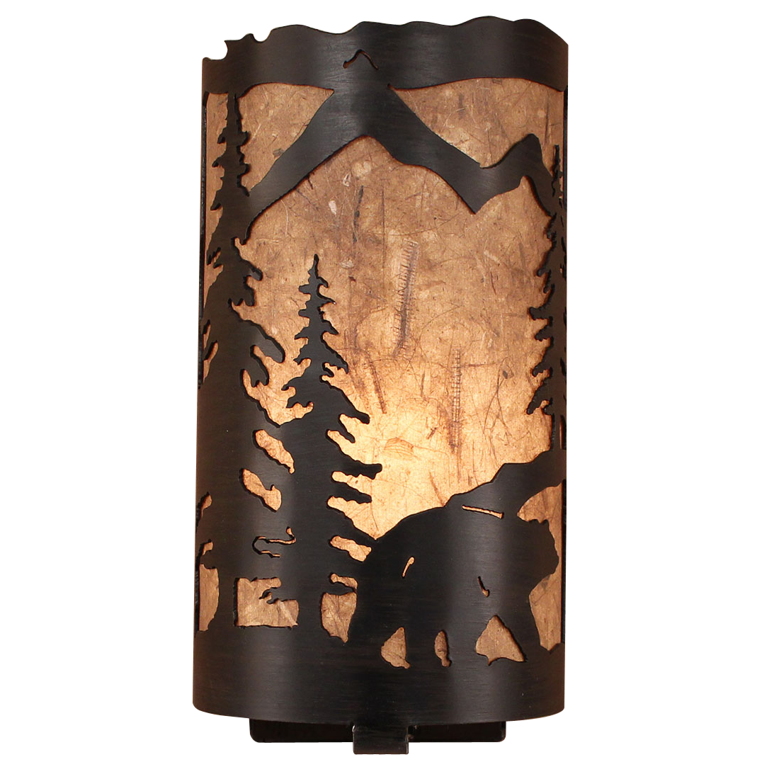 Rustic Scene Panel Wall Sconce