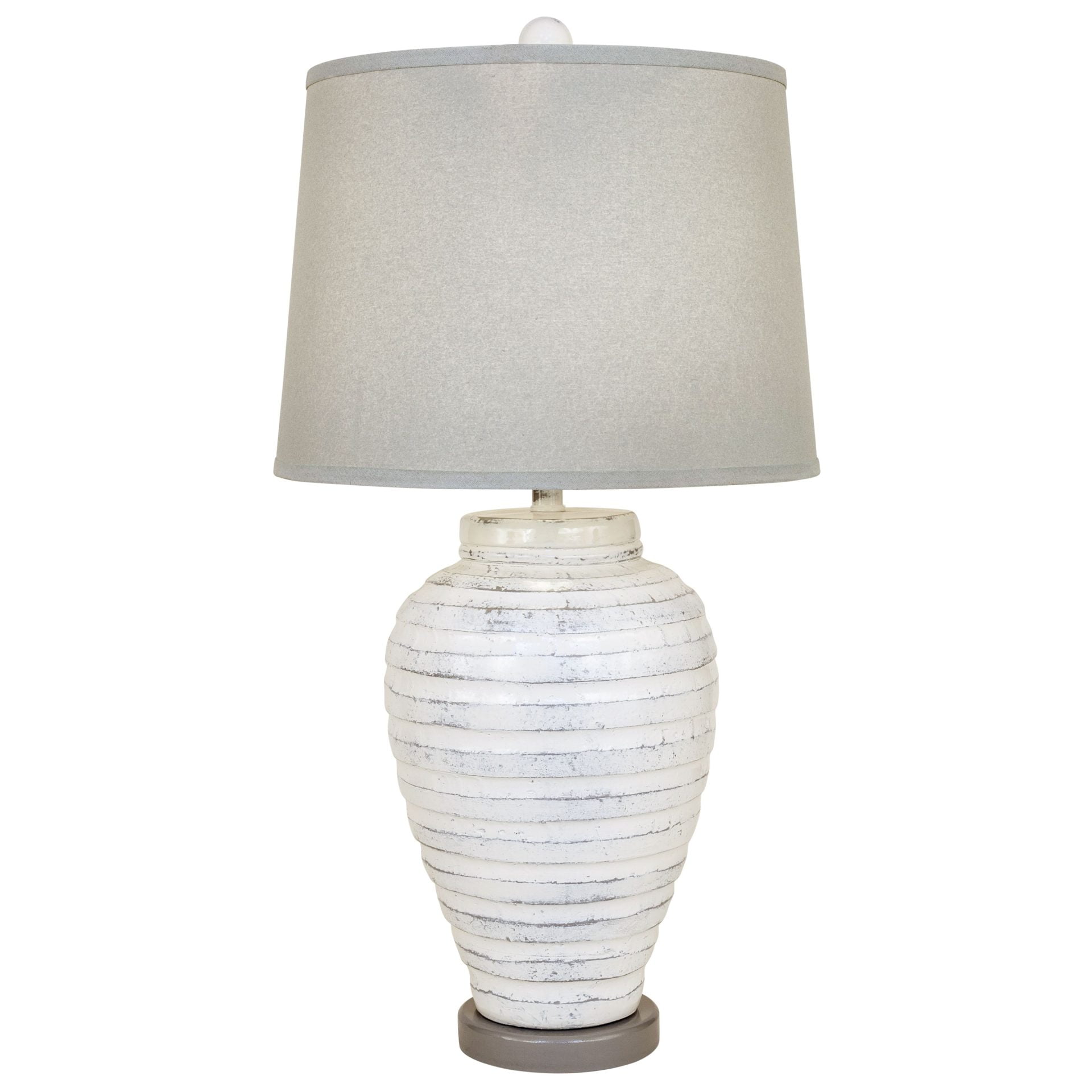 Small Ribbed Pottery Table Lamp Base