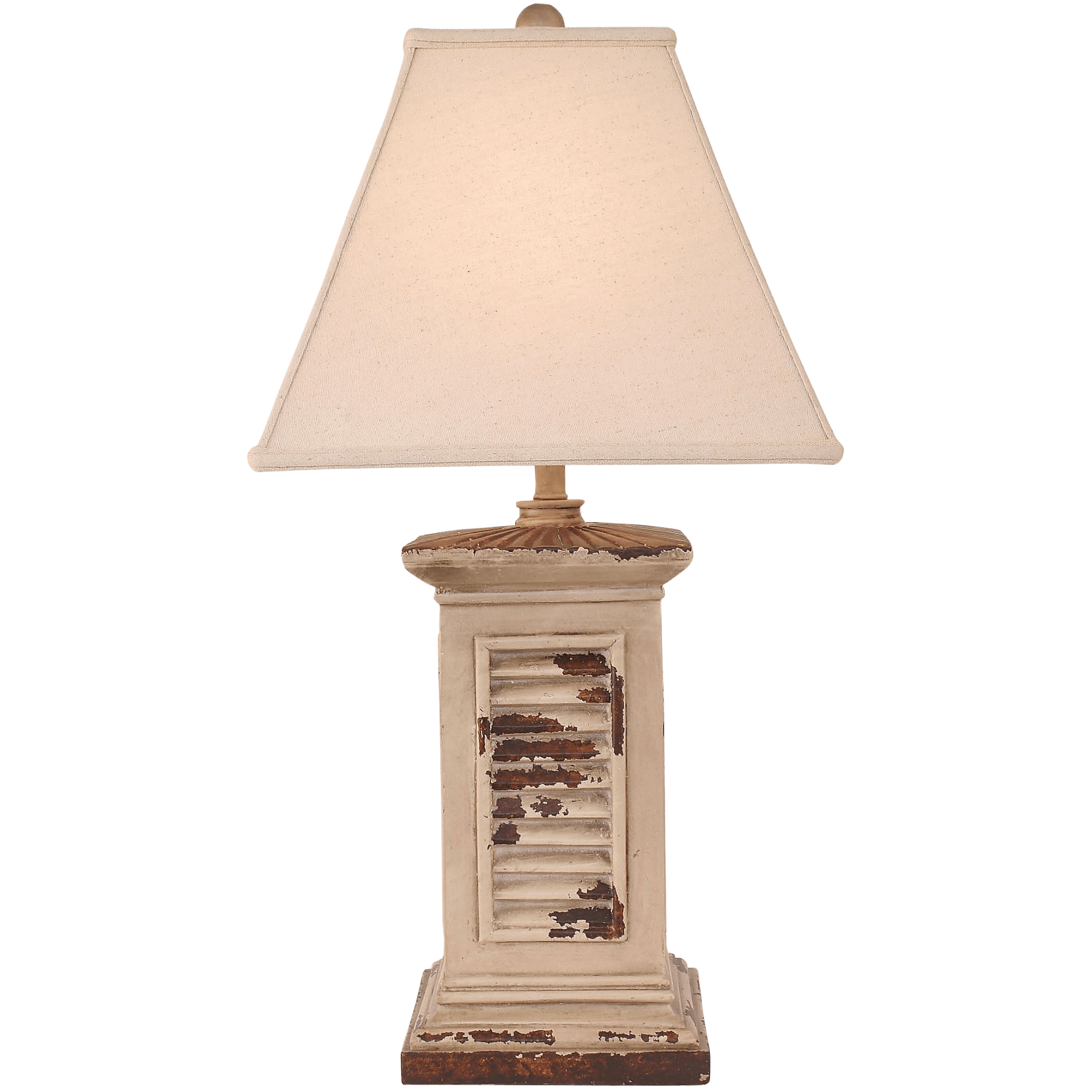 Square Aged Cottage Shutter Table Lamp