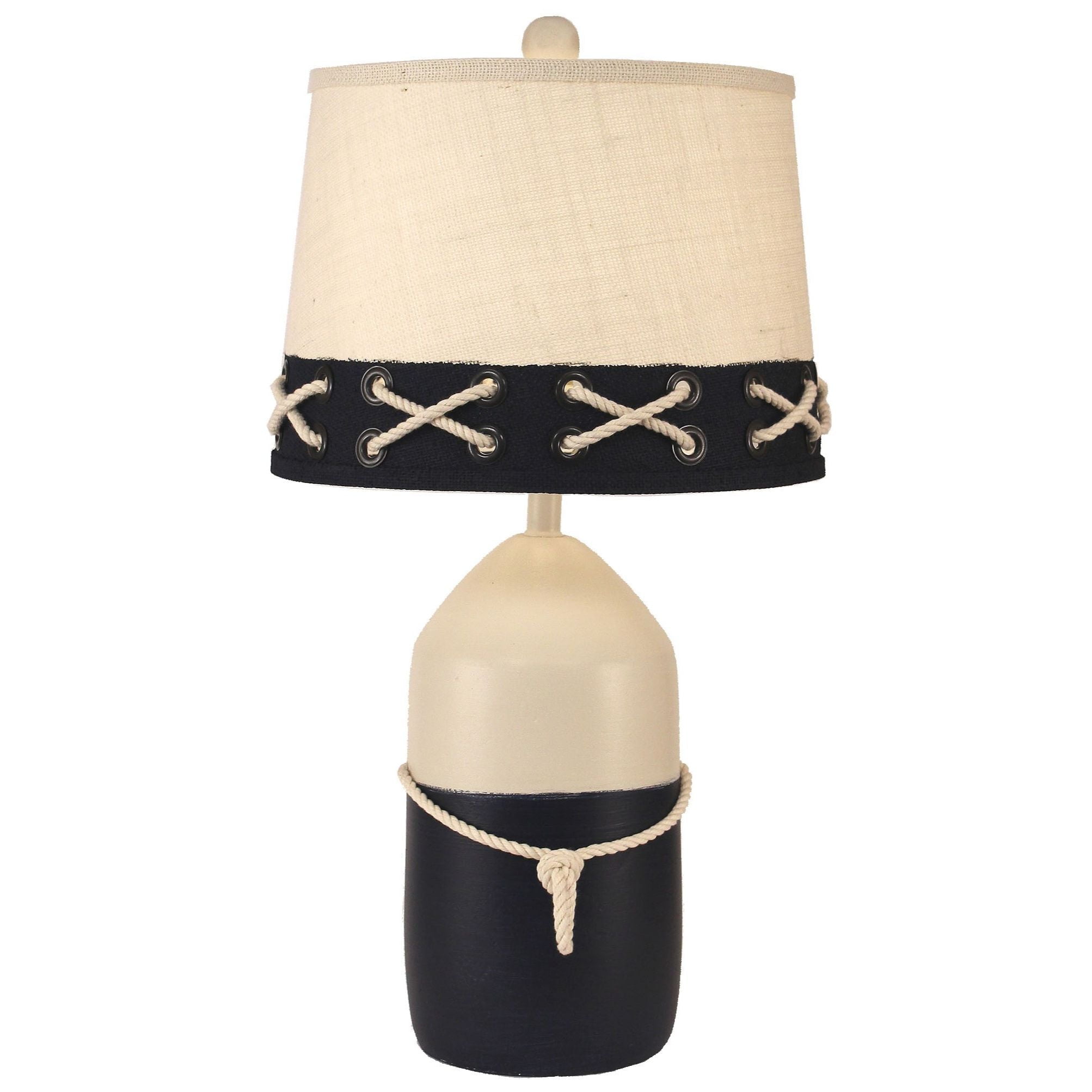 Large Buoy Table Lamp with White Rope