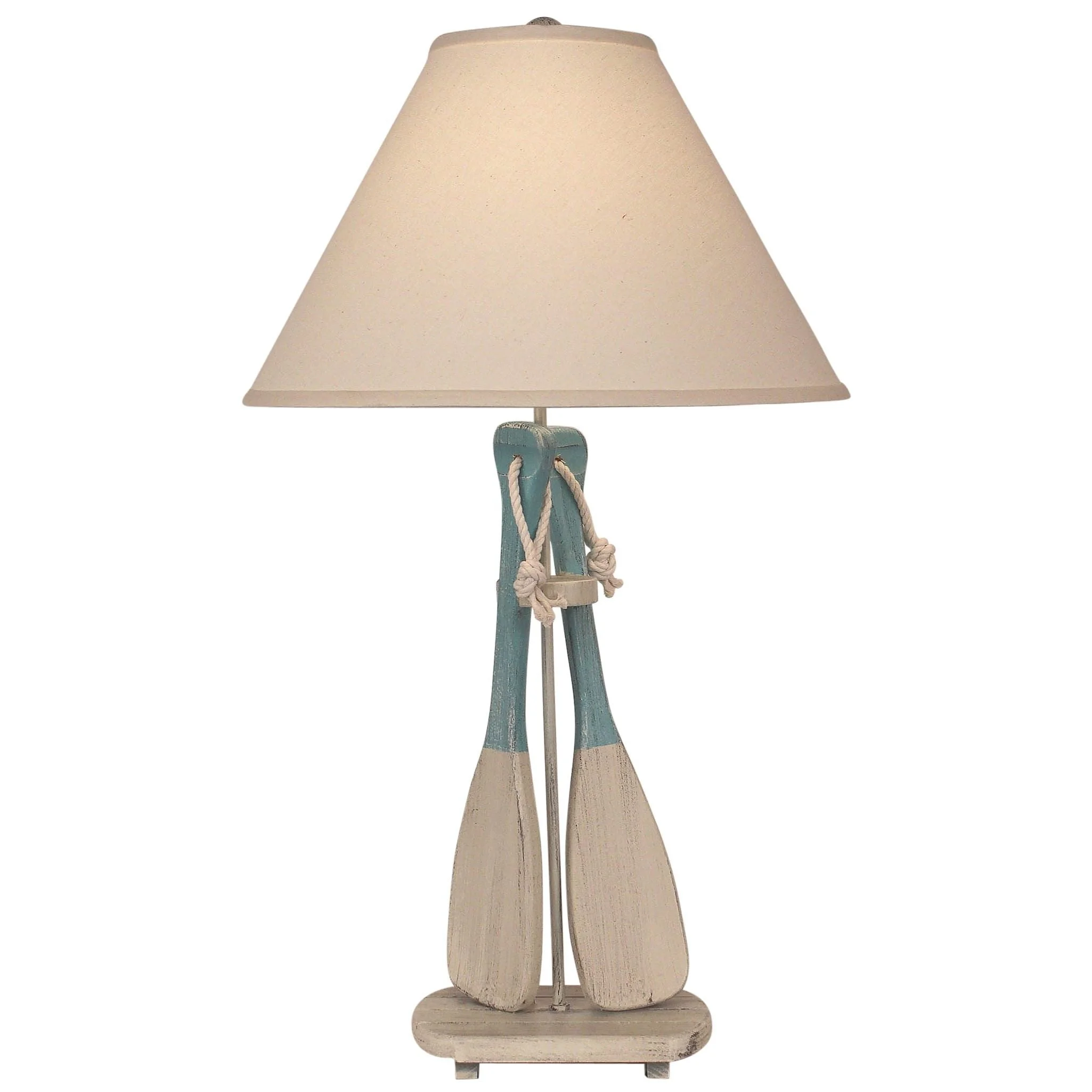 2-Paddle Table Lamp with White Rope