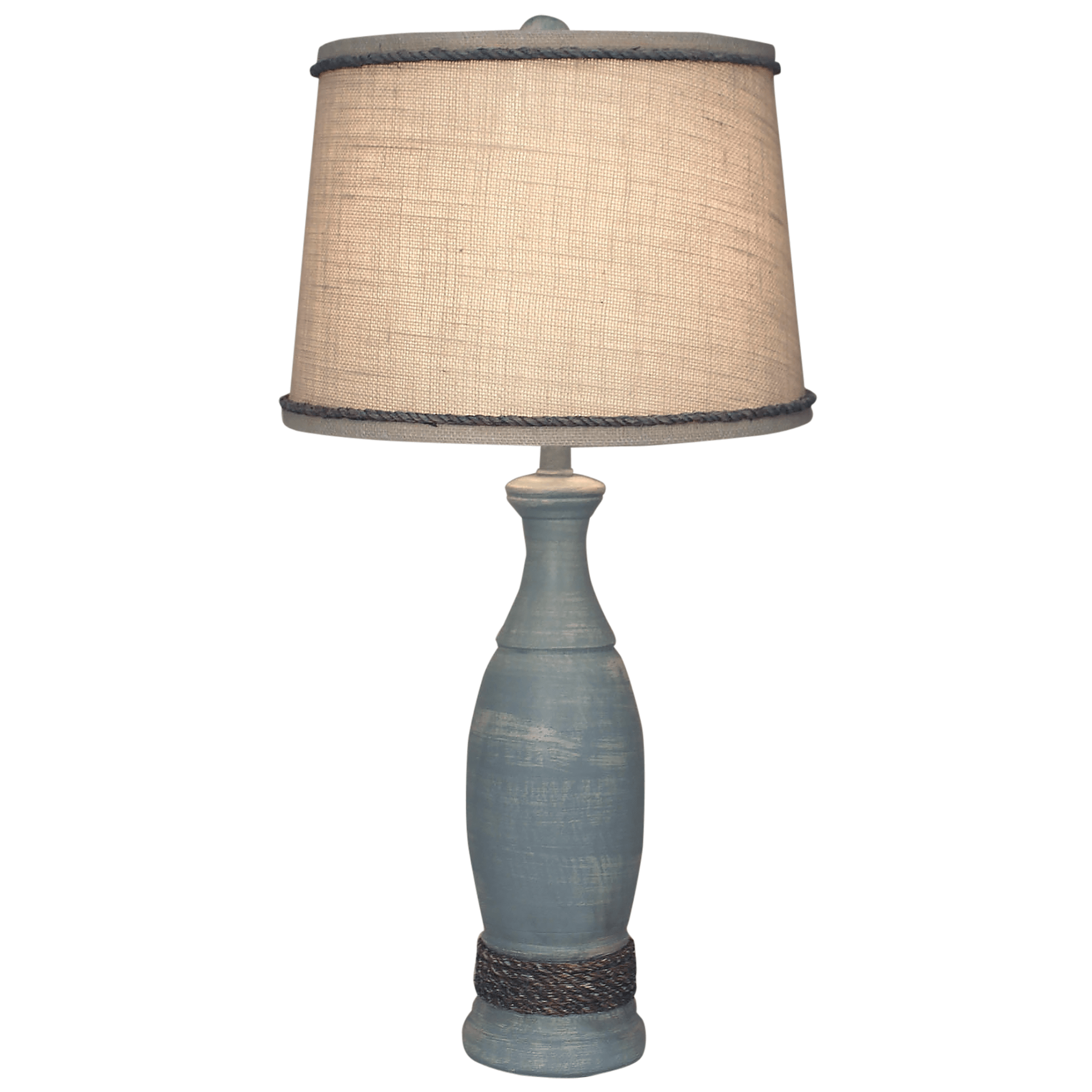 Casual Table Lamp with Weathered Rope