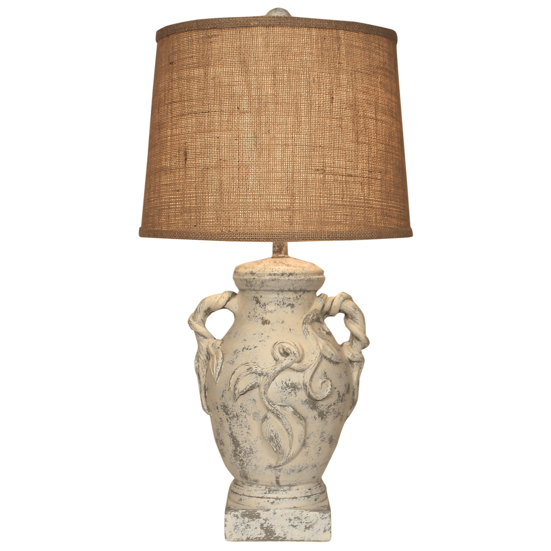 2-Handle Pot Table Lamp with Vines