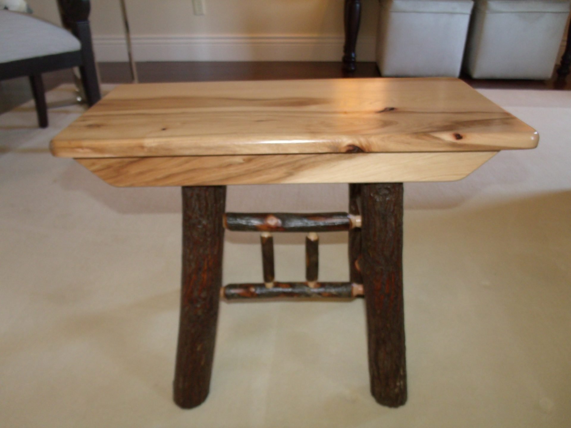Rustic Hickory Farm Bench - 2/3/4/5 ft. - Hickory & Oak or All Hickory