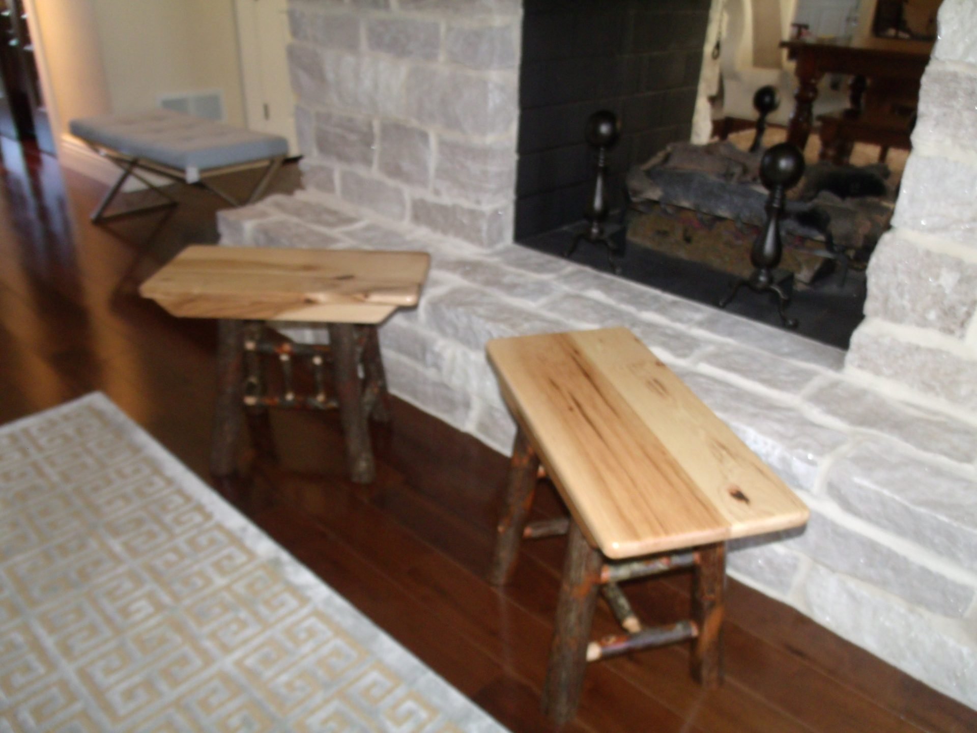 Rustic Hickory Farm Bench - 2/3/4/5 ft. - Hickory & Oak or All Hickory