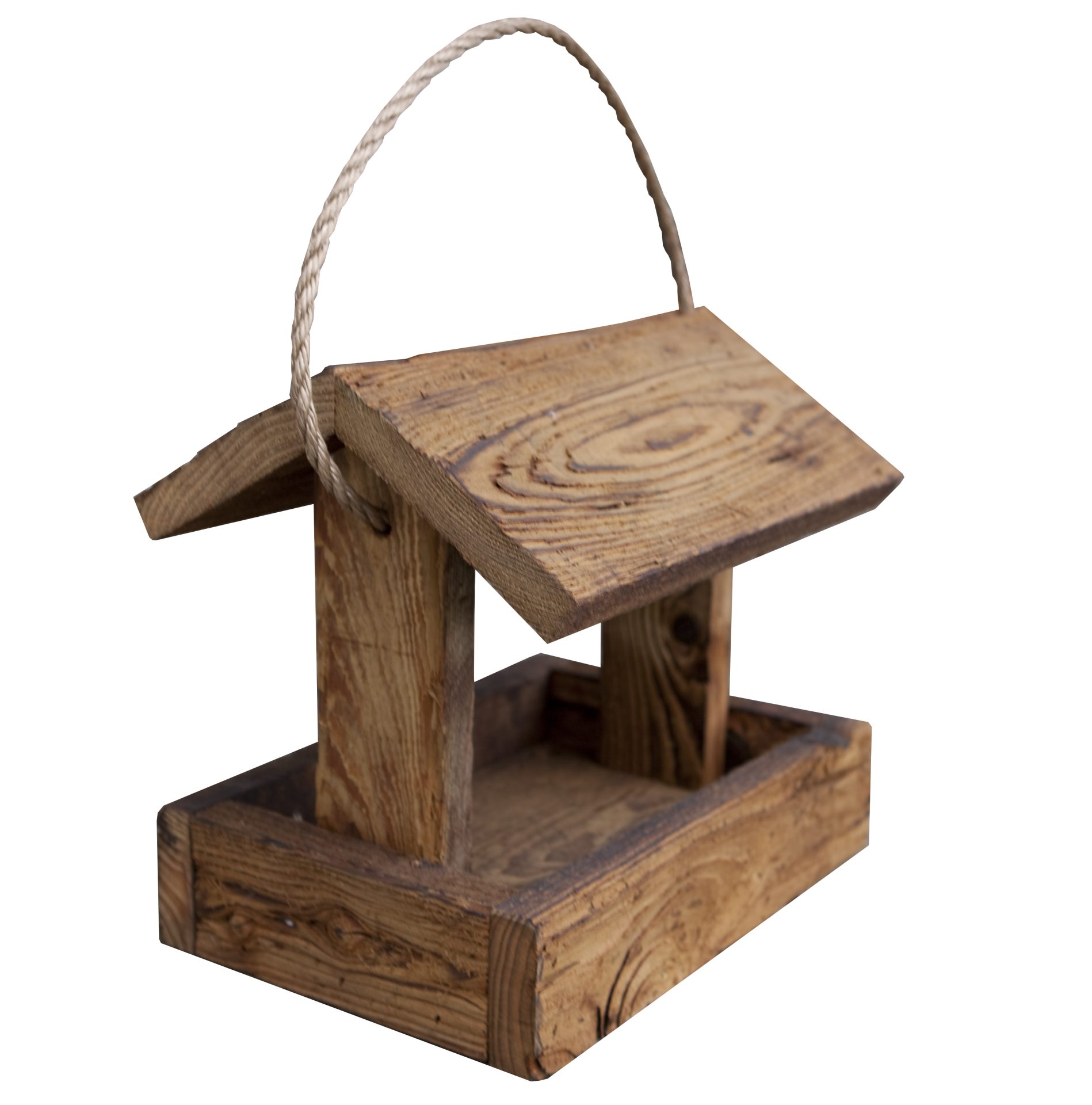 Hanging Rustic Barnwood Bird Feeder