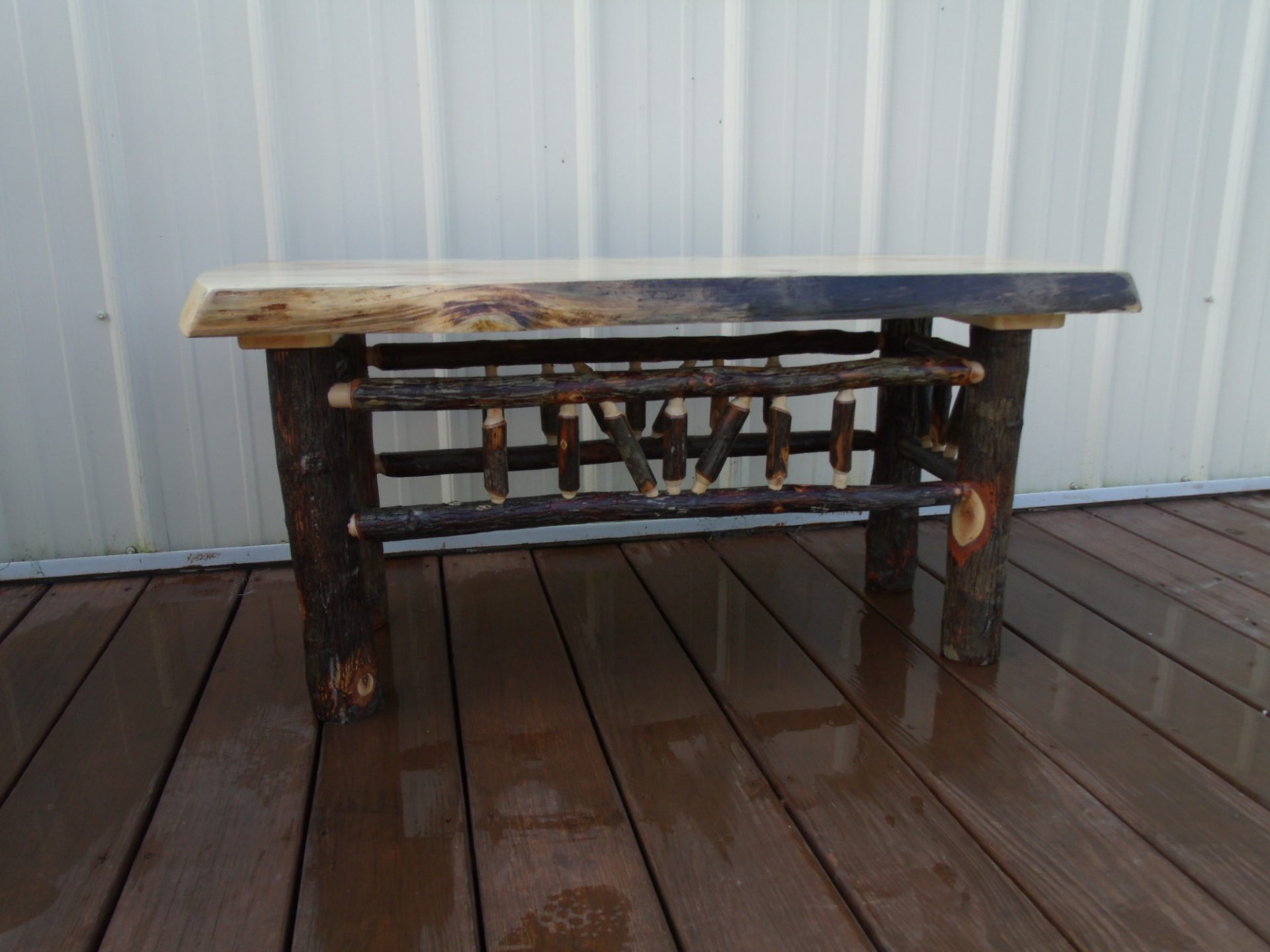 Hickory Live Edge Bench / Coffee Table