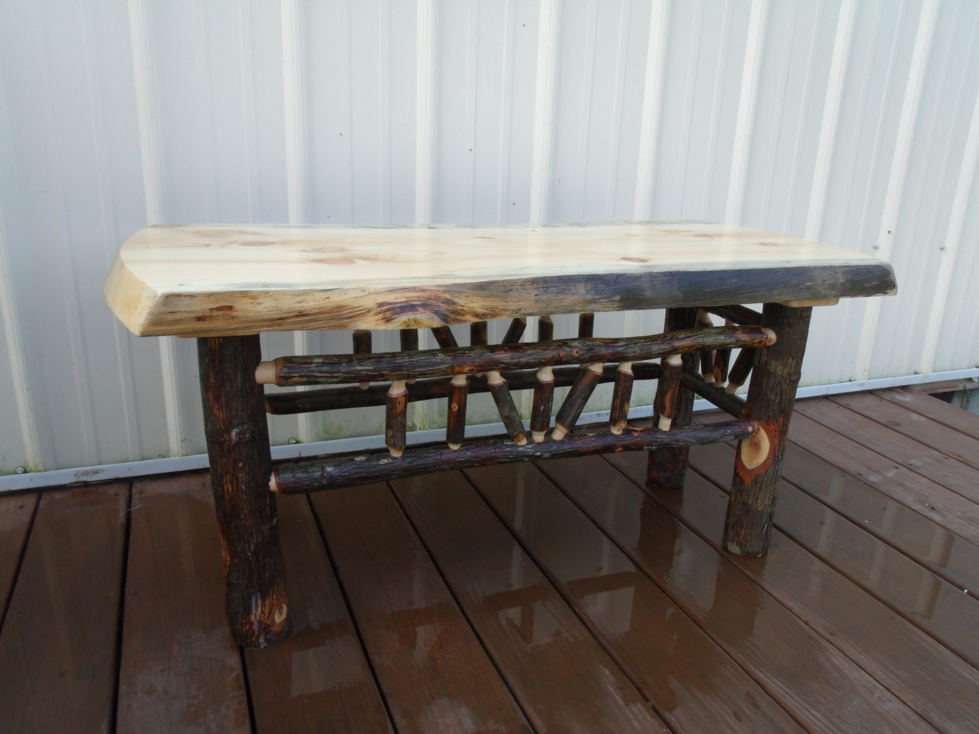 Hickory Live Edge Bench / Coffee Table