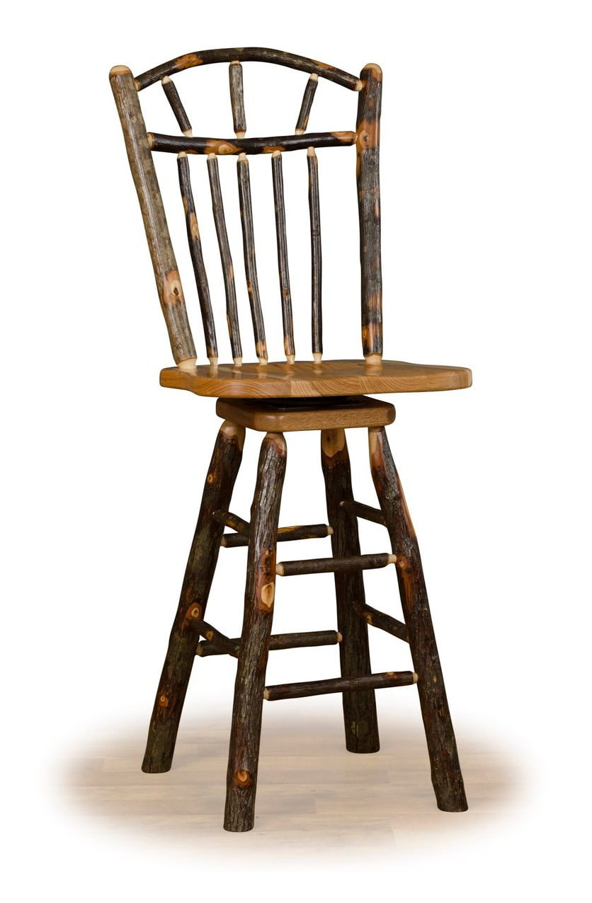 Rustic Hickory Wagon Wheel Swivel Counter Stool – Counter or Bar Height