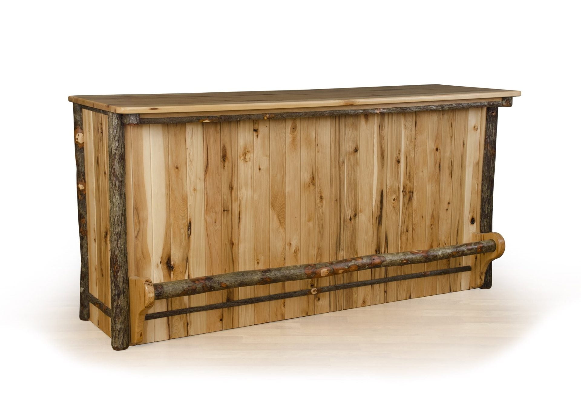 Rustic Hickory 5 Foot Bar with Foot Rail