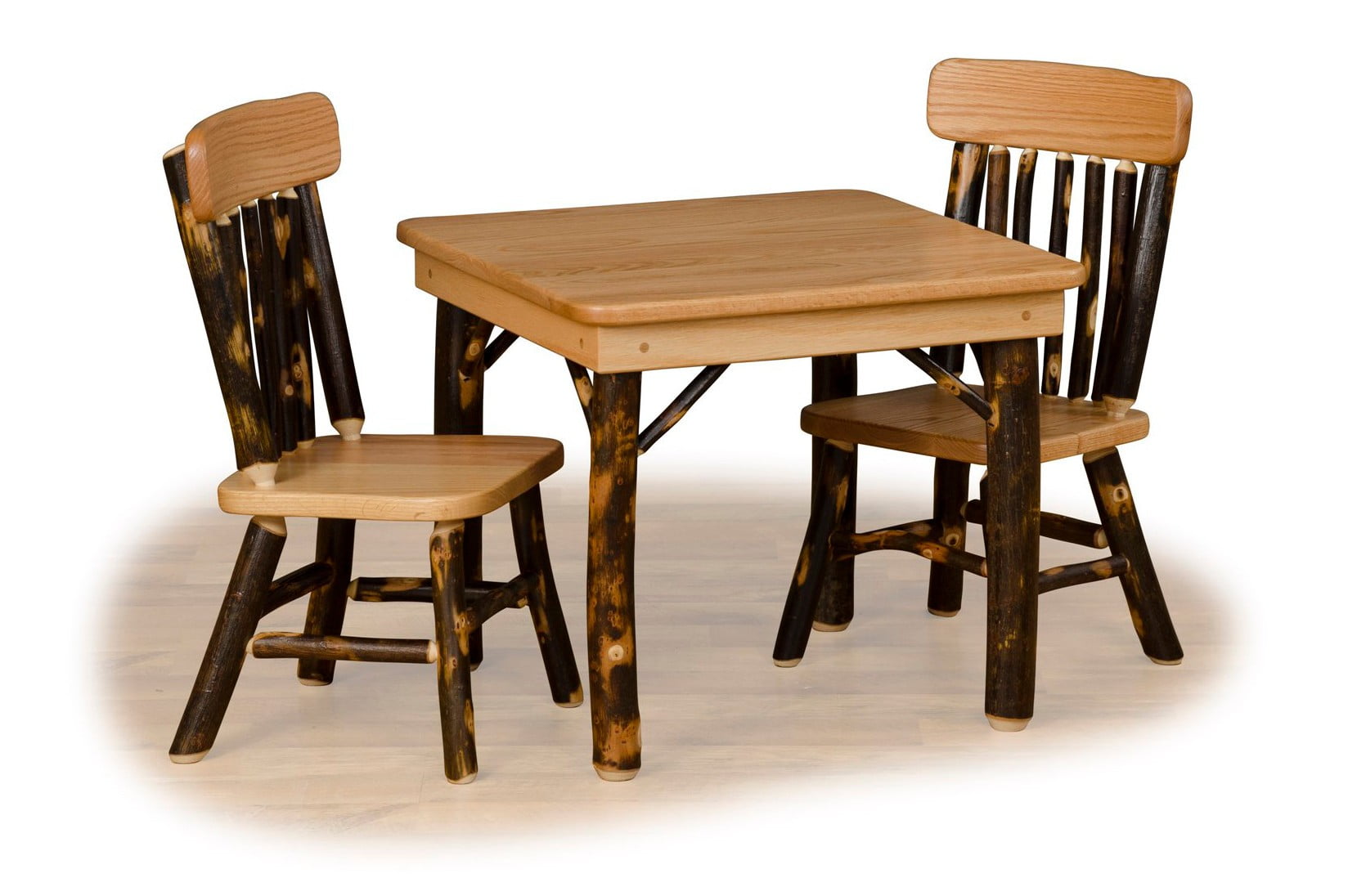 Rustic Hickory Childrens’ Table and Chairs