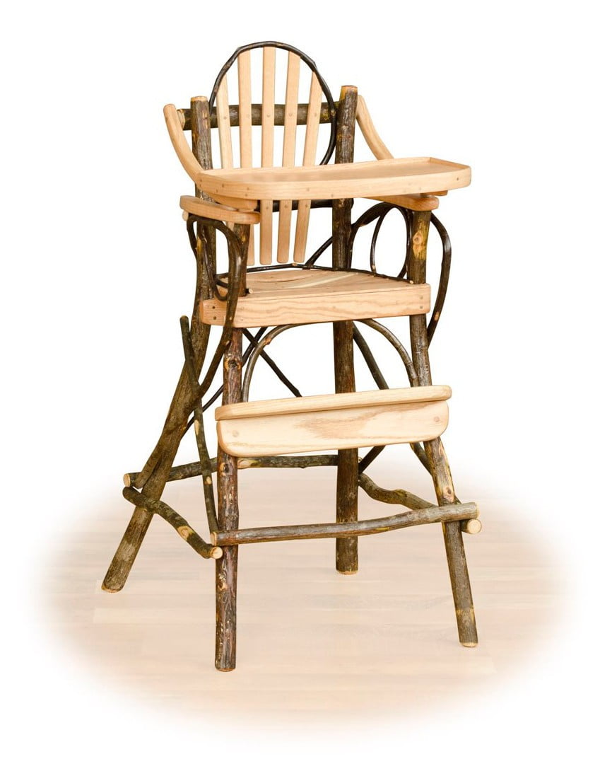 Rustic Hickory High Chair with Flip Tray