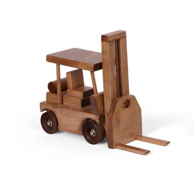 Children’s Wood Fork Lift Toy with 1 Pallet