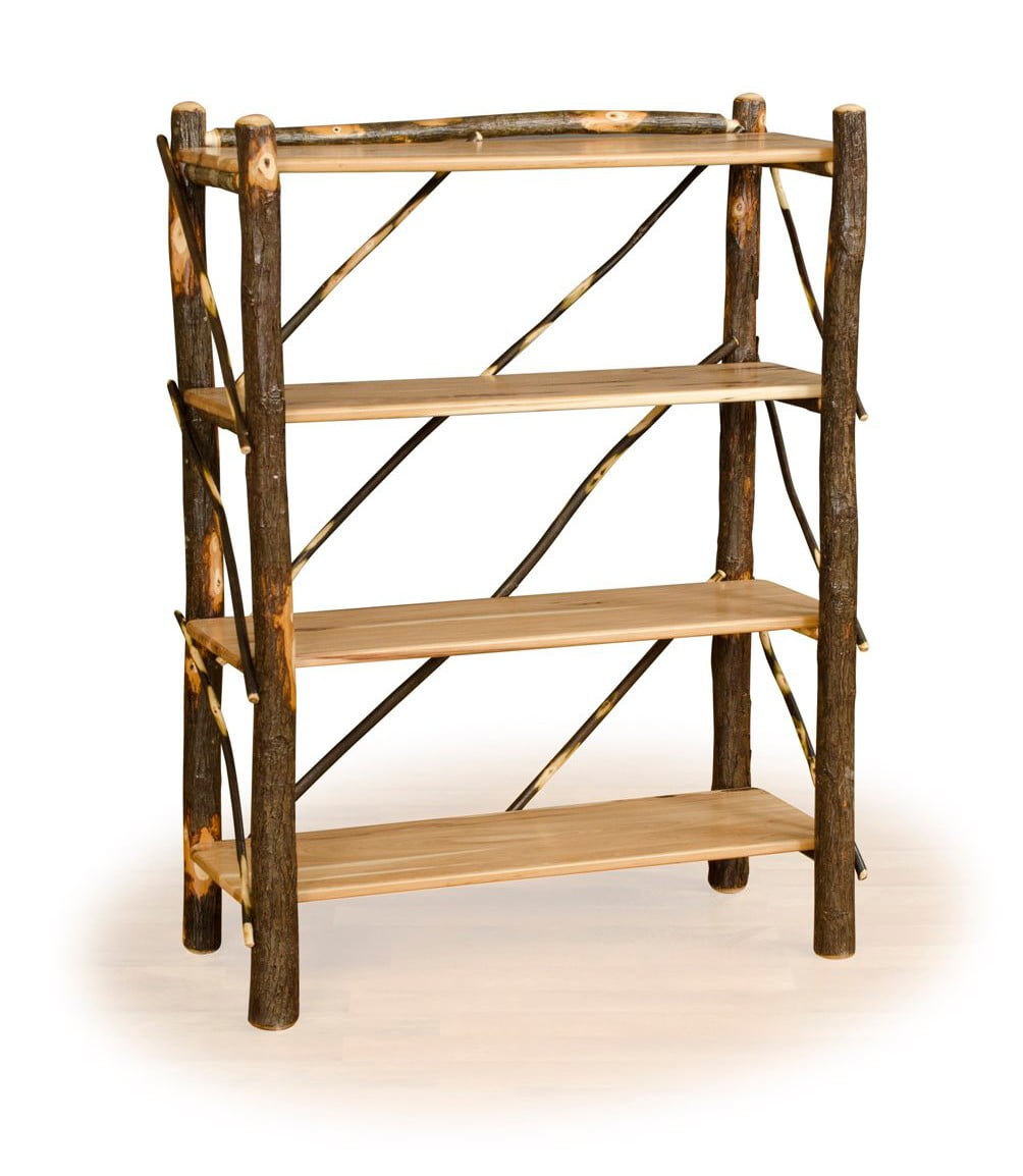 Rustic Hickory Four Shelf Book Case/Storage Rack
