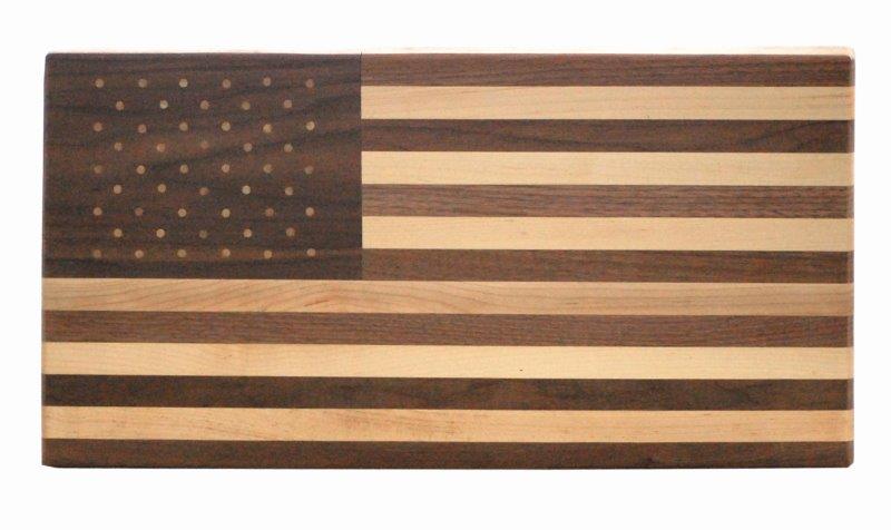 Walnut and Maple Wood United States Flag Cutting Board