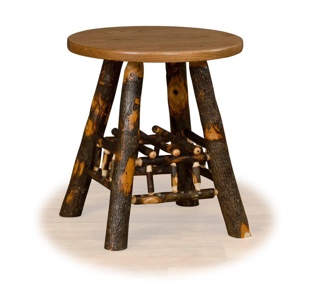 Rustic Hickory Lamp Table