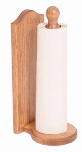 Rustic Oak Standing Counter Top Paper Towel Holder