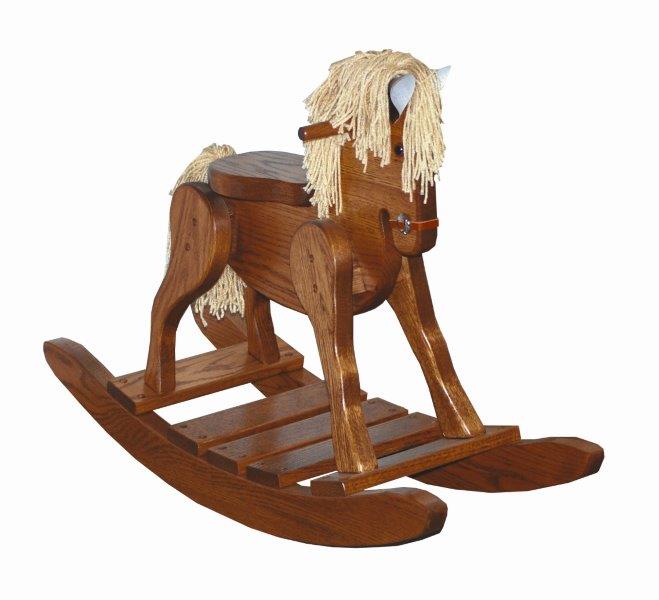 Rustic Heirloom Oak Child’s Deluxe Rocking Horse