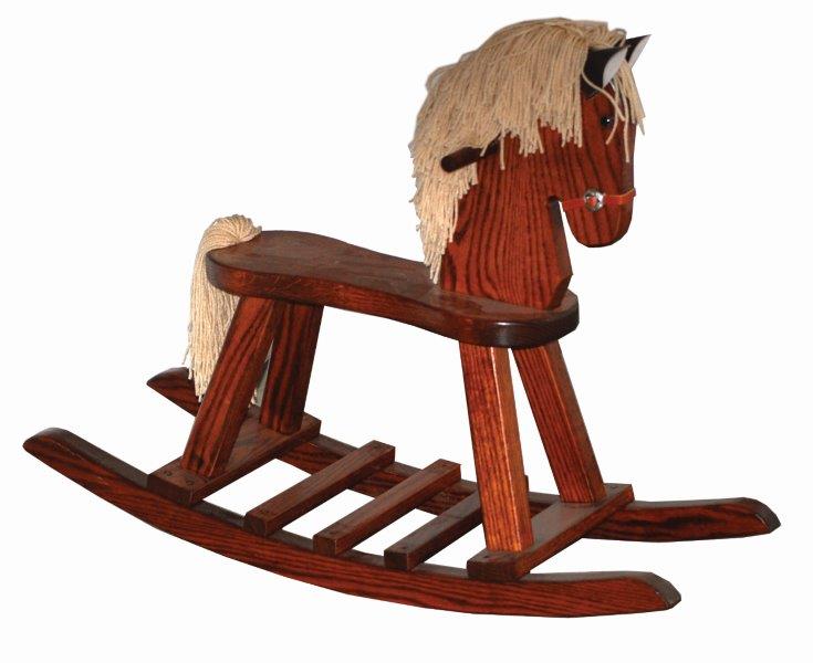 Rustic Heirloom Oak Child’s Rocking Horse