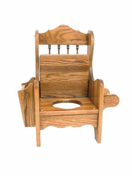 Rustic Oak Potty Chair with Chair