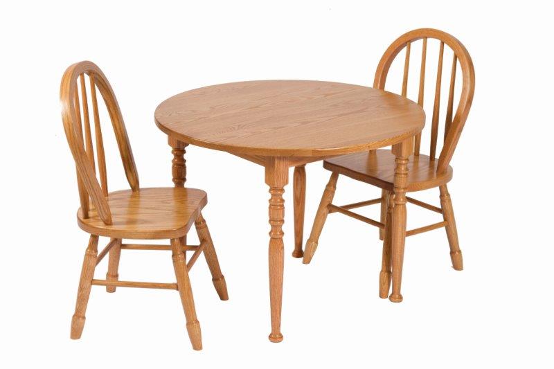 Heirloom Child’s Round Oak Table and Chairs Set