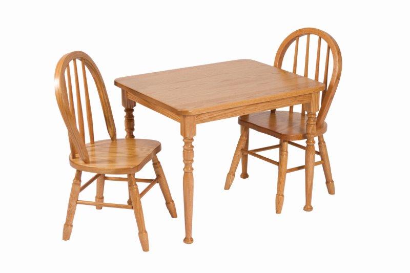 Heirloom Child’s Square Oak Table and 2 Chairs Set
