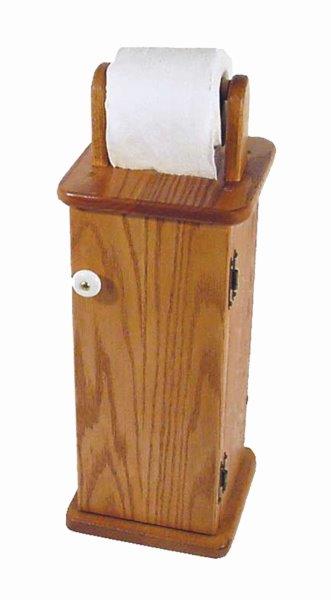 Rustic Oak Free Standing Toilet Paper Cabinet/Holder