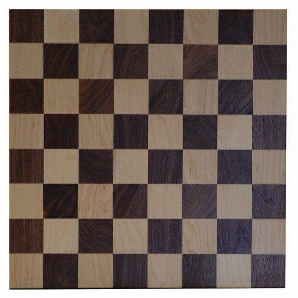 Brown Maple and Walnut 12×12 Checker Board with Checkers