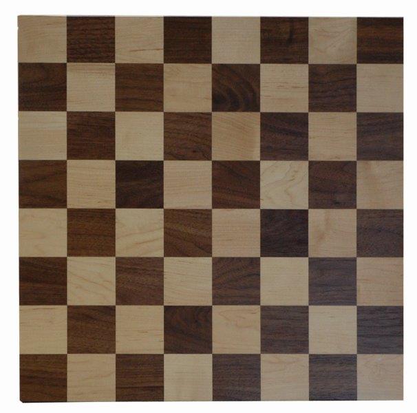 Brown Maple and Walnut 16×16 Checker Board with Checkers