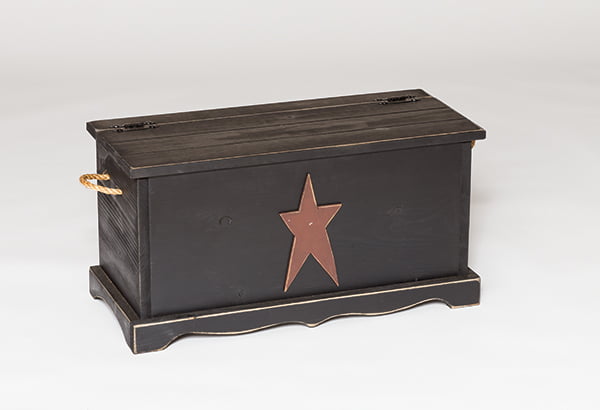 Farmhouse Style –  Pine Storage Chest with Rustic Star