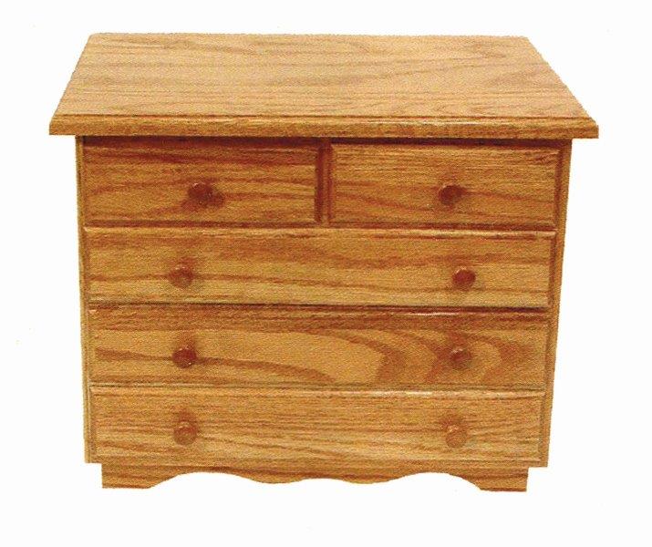 Oak 5 Drawer Jewelry Chest