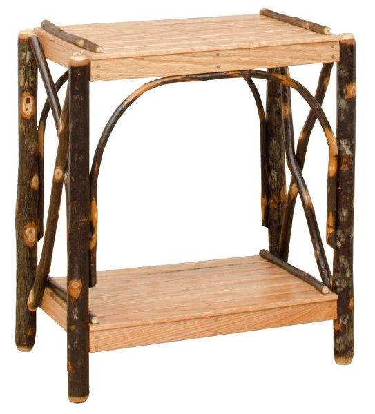 Rustic Hickory 2 Tier Rectangle End Table