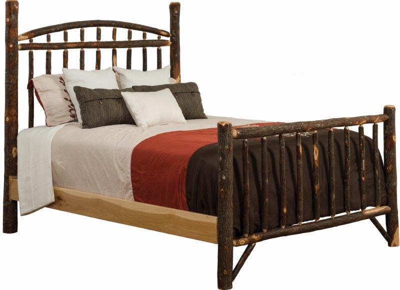 Rustic Hickory Log Bed – Dakota Style – Twin / Full / Queen / King