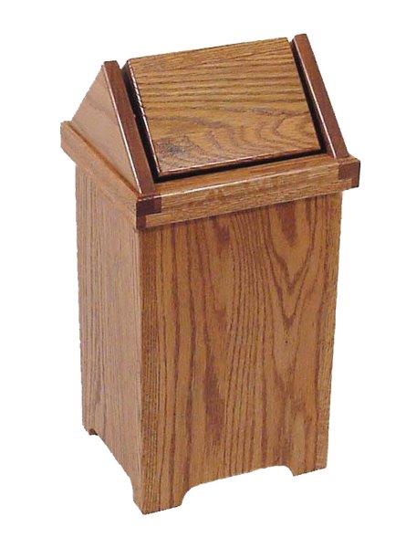 Small Oak Flip Top Trash/Recycling Bin