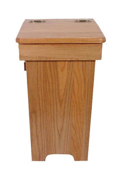 Rustic Oak Trash/Recycling Bin with Hinged Lift Up Lid