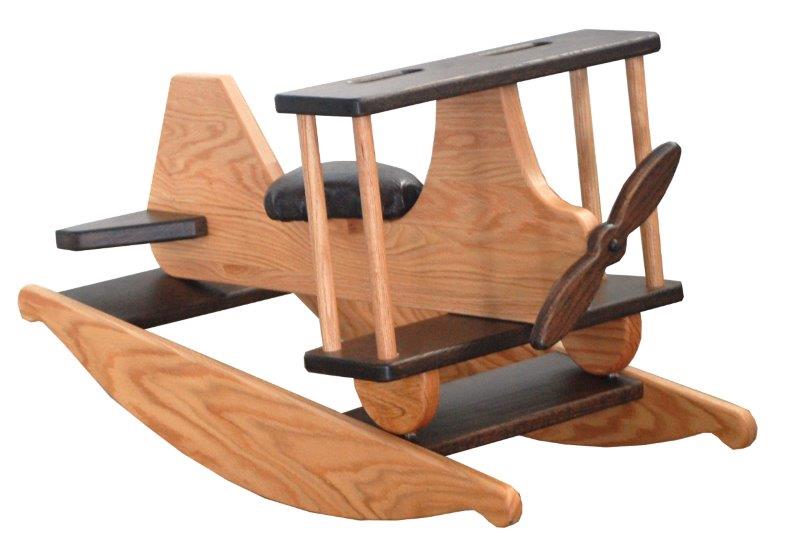 Heirloom Oak Child’s Rocking Airplane