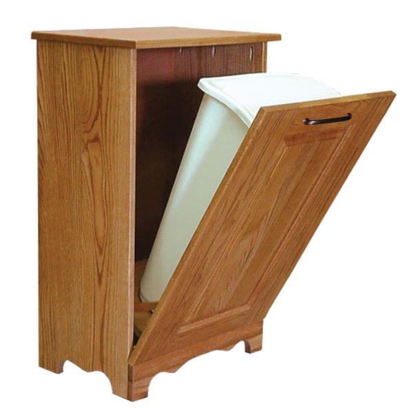 Rustic Oak 13 Gallon Tilt Out Trash/Recycling Bin