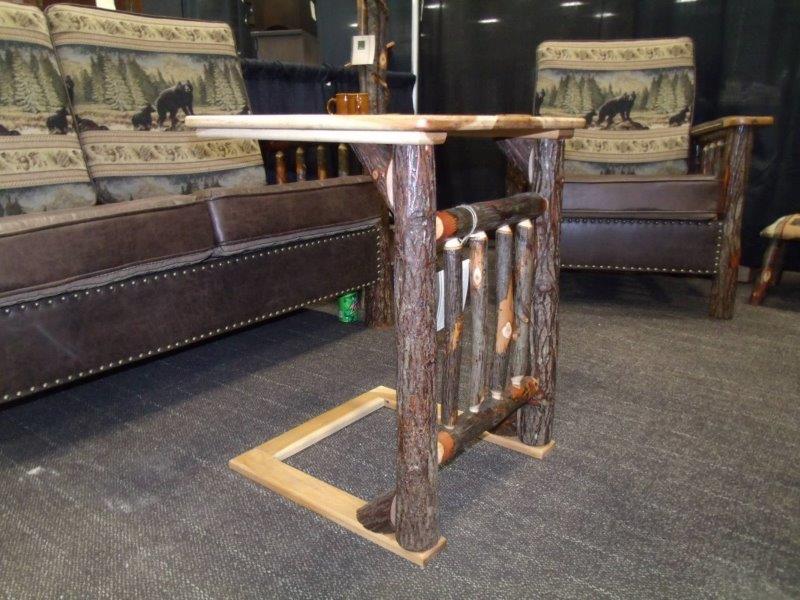 Hickory over the Arm Sofa Table/Caddy with Spindle Front