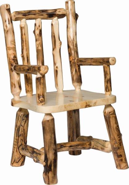 Rustic Aspen Log Dining Chair  with Arms
