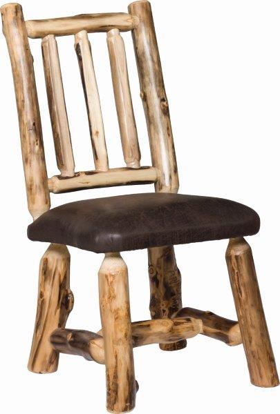 Rustic Aspen Dining Side Chair with Padded Seat