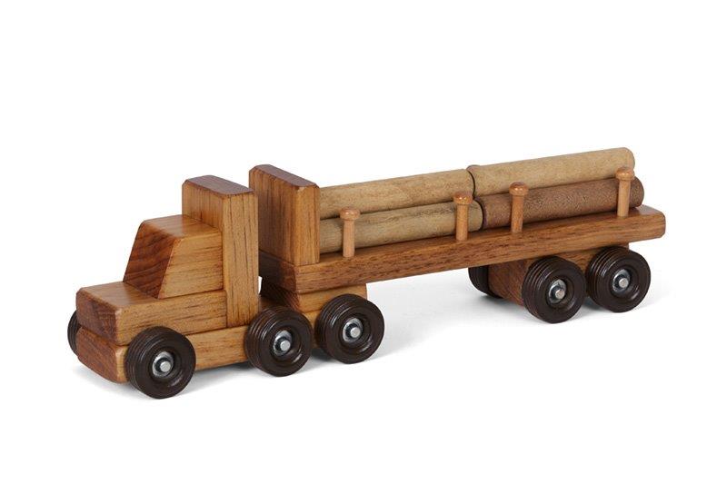 Wooden Tractor Trailer Truck with Log Trailer