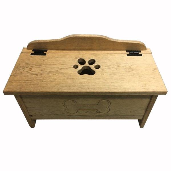 Handcrafted for Pets BONE SHAPED DOG FEEDER - Unfinished Pine Wood