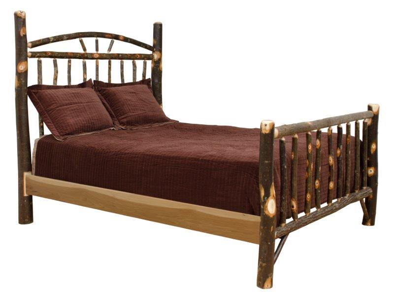 Rustic Hickory Log Bed – Wagon Wheel – Twin / Full / Queen / King