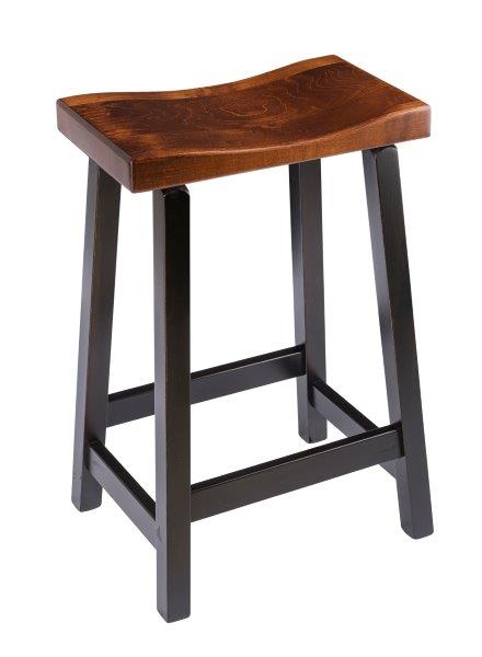 Rustic Bar Stool – Urban Stool in Maple Wood with Michael’s Cherry and Onyx Stain
