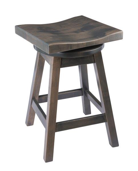 Rustic Bar Stool – Urban Swivel Stool in Maple Wood with Stain Options