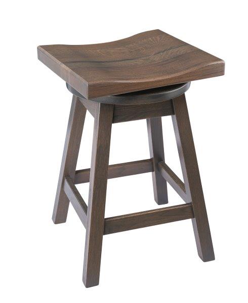 Rustic Bar Stool – Urban Swivel Stool in Quarter Sawn Oak with Stain Options