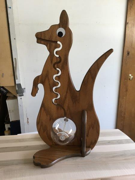 Rustic Kangaroo Piggy Bank – Solid Oak Bank with Round Belly